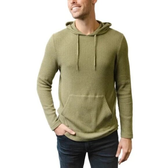 COPY - NEW Rainforest Men's S Olive Green Waffle Knit Hoodie Sweatshirt Long Sl… - Picture 1 of 7